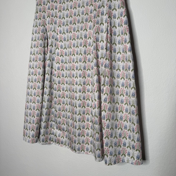 Brooks Brothers Multicolor Botanical Cotton Fit And Flare Midi Dress Size 8 - Picture 4 of 9